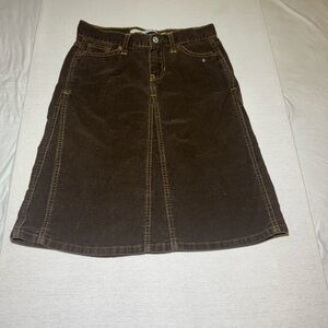 GAP Brown Corduroy Skirt with Contrast Stitching